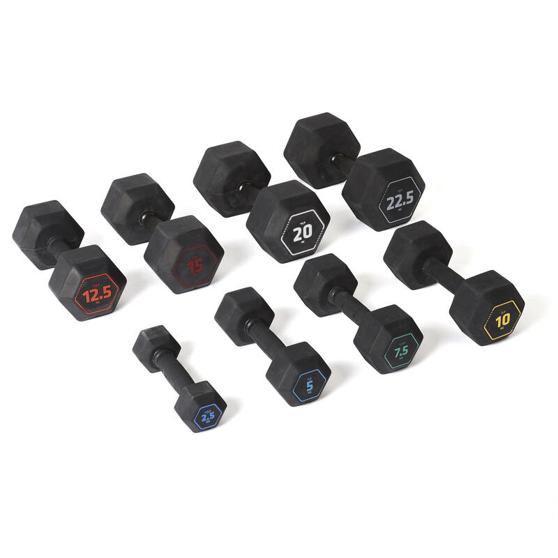 Hantel 2,5 kg Crosstraining Krafttraining - Hex Dumbbell schwarz