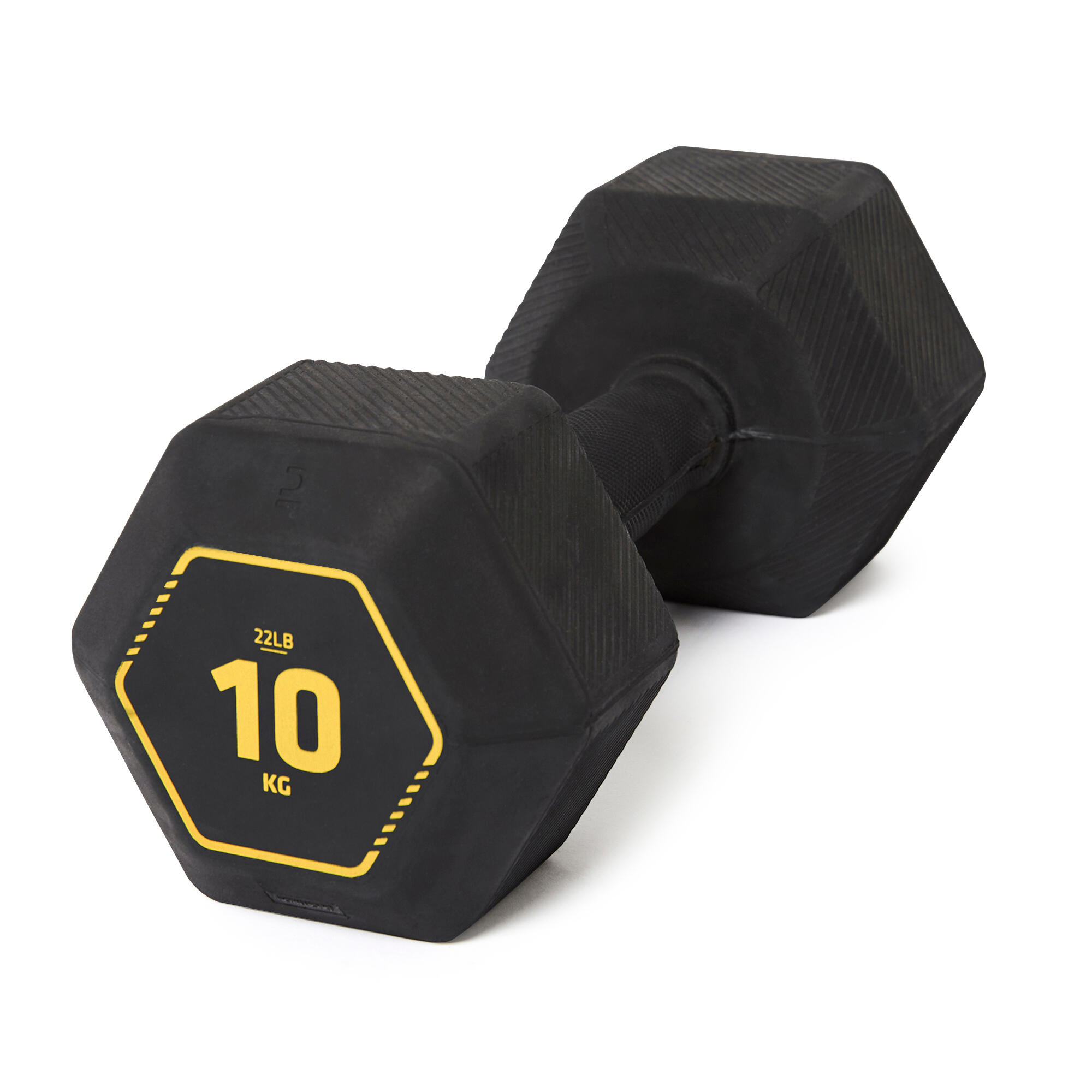 Ganteră HEX DUMBBELL cross-training 10 kg Negru