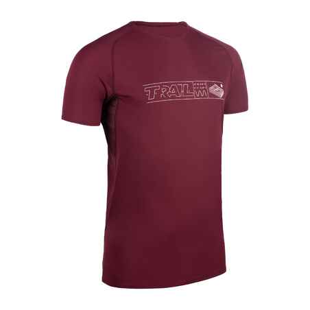 MEN'S TRAIL RUNNING SHORT-SLEEVED T-SHIRT - GRAPH/BURGUNDY