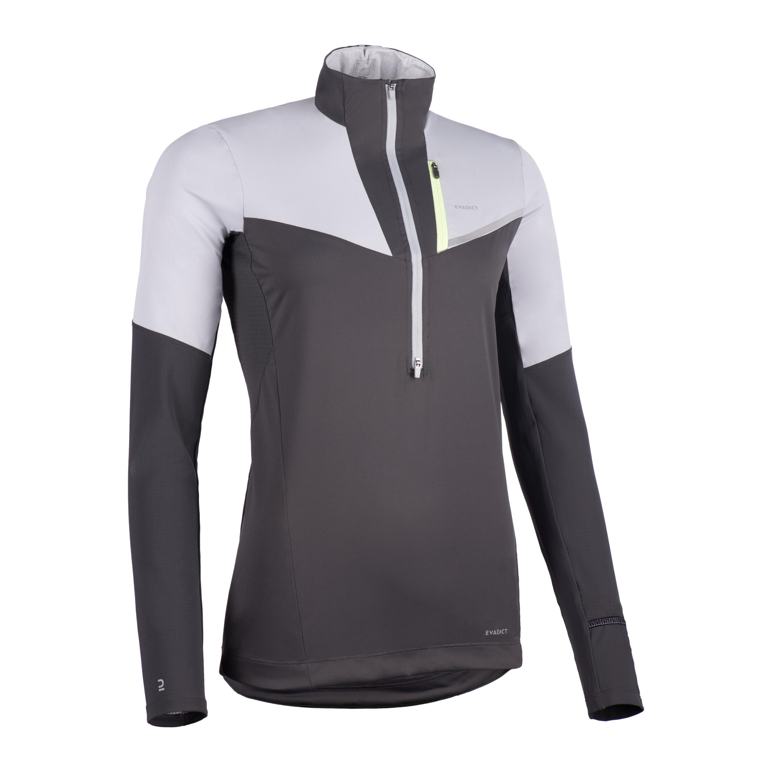 WOMEN'S TRAIL RUNNING LONG-SLEEVED SOFTSHELL JERSEY - GREY 9/10