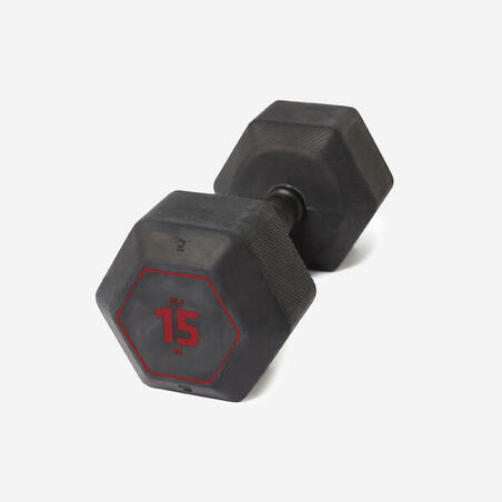 Hantlar sexkantiga för cross training/styrka 15kg - Dumbbell - svarta 