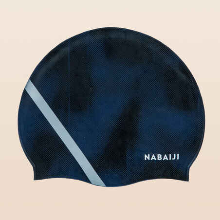 Gorro de natación en silicona Nabaiji Print 500 azul