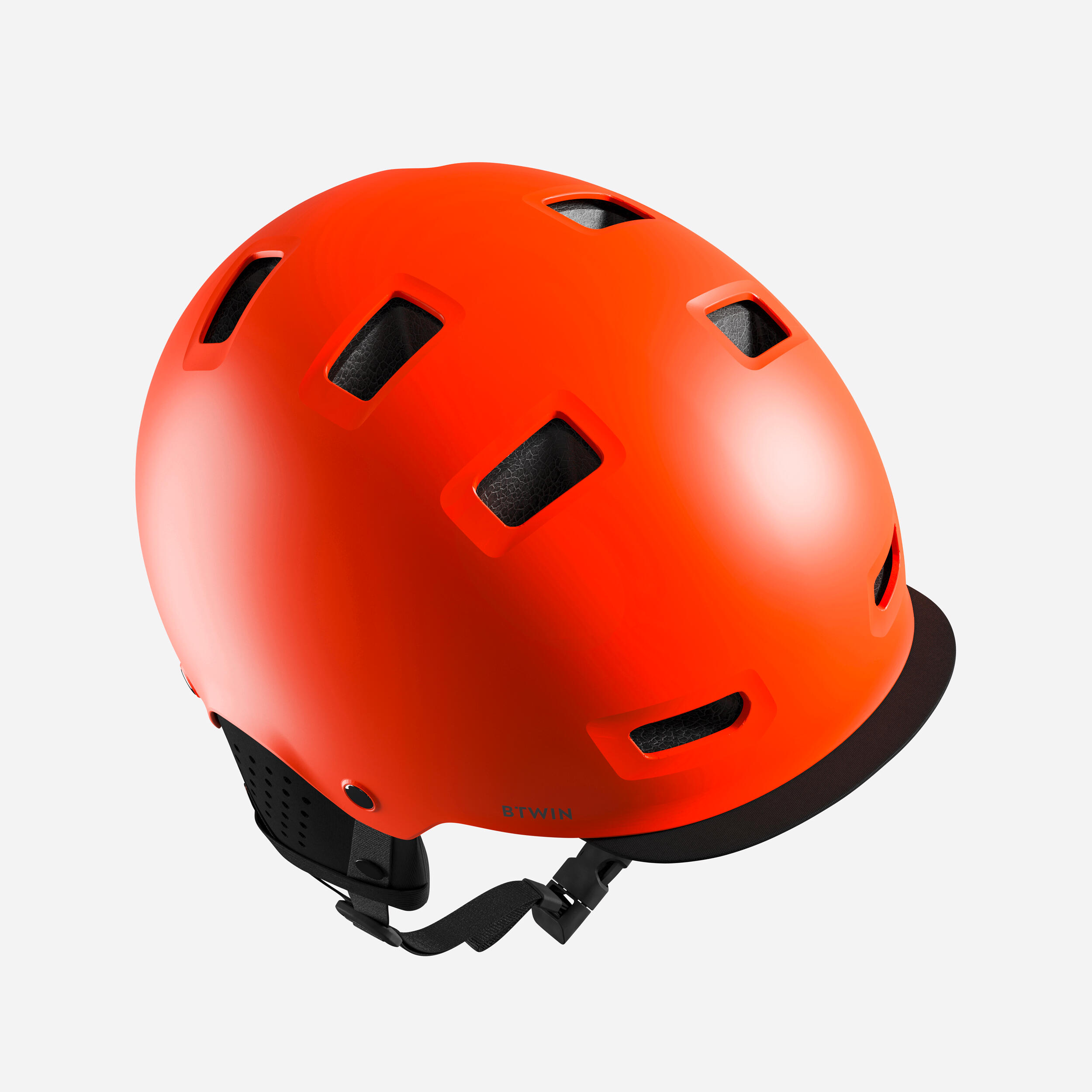 BTWIN City Cycling Bowl Helmet 500 - Neon Orange