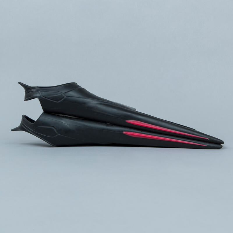 Schwimmflossen lang steif - Topfins 900 schwarz/rot