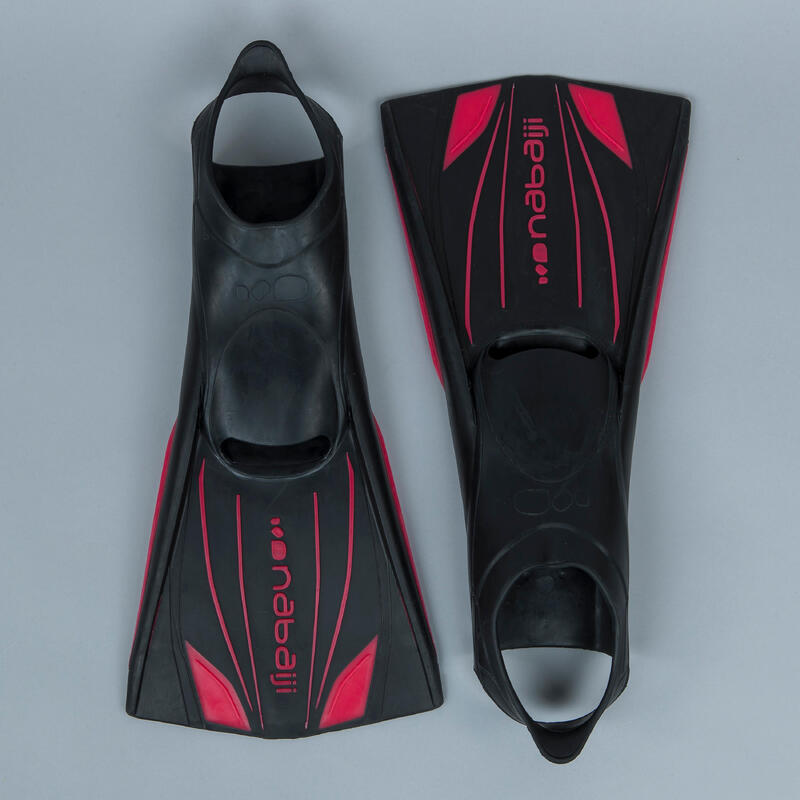 Schwimmflossen lang steif - Topfins 900 schwarz/rot