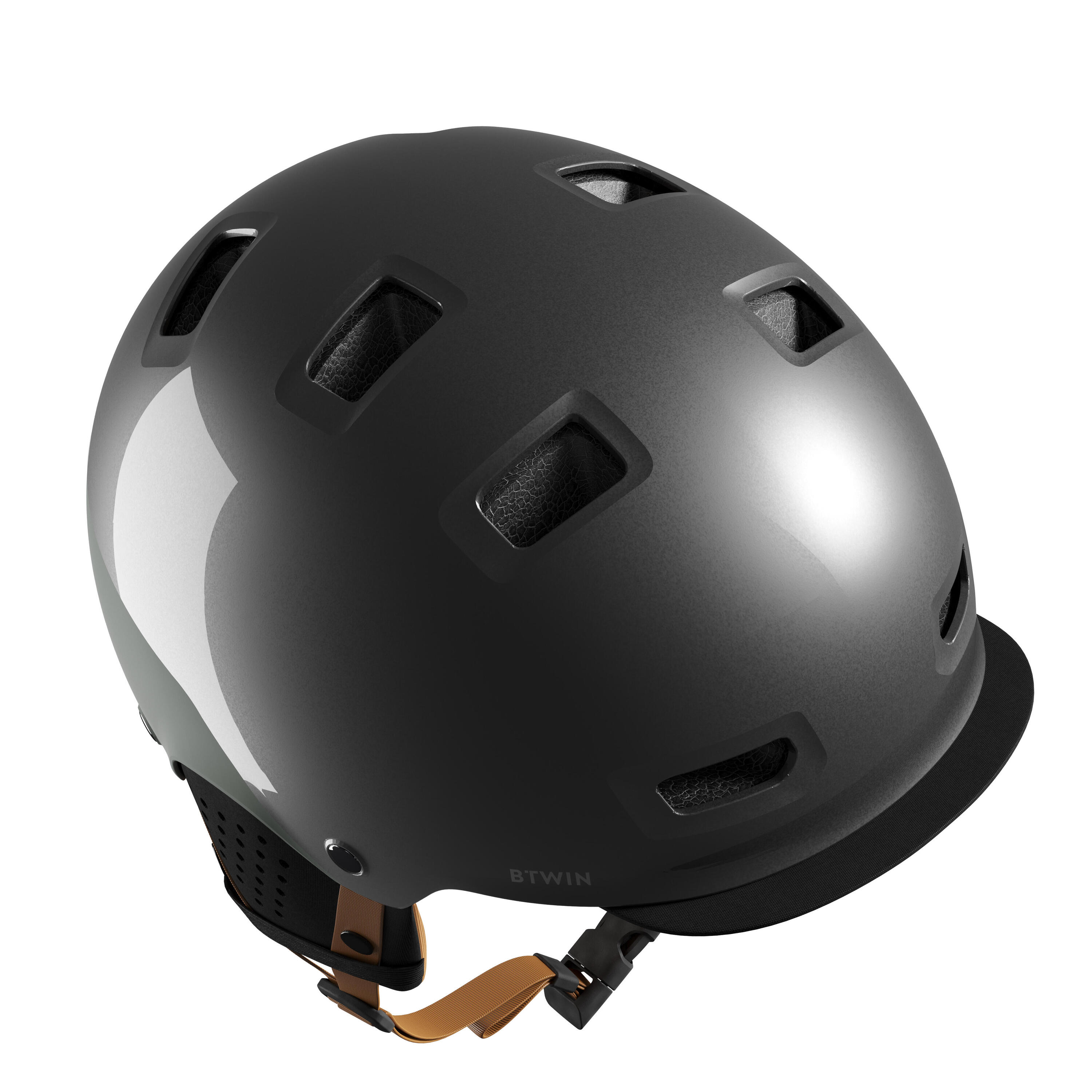 BTWIN Bowl City Bike Helmet 500 - Grey