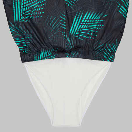 Men’s Swim Shorts 15" - 100 Palm black turquoise