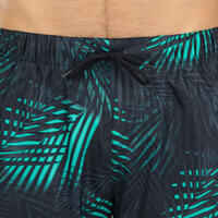 Men’s Swim Shorts 15" - 100 Palm black turquoise