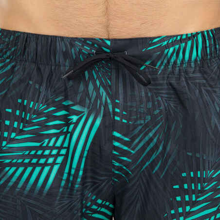 Men's Swim Shorts 15" - 100 Palm black turquoise