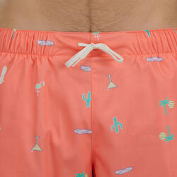 Surf boardshort standard 100 COSMIC CORAIL