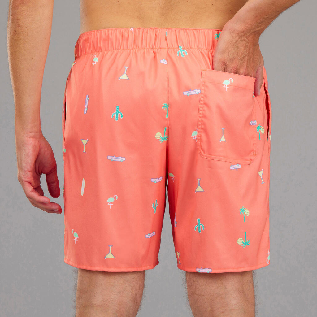 Kupaće kratke hlače za surfanje Boardshorts 100 Cosmic boje koralja