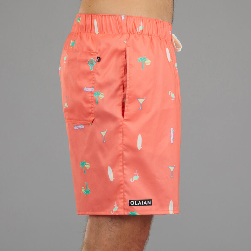 Boardshorts Surfen Standard 100 Cosmic koralle