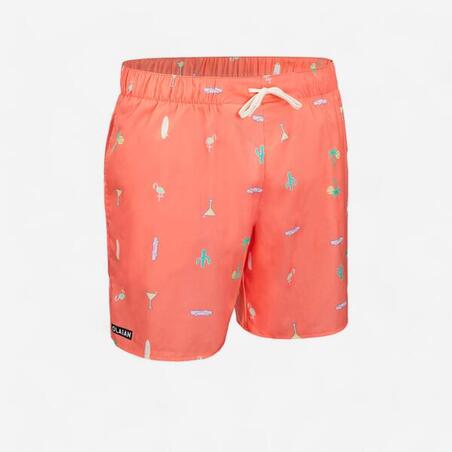 Surf boardshort standard 100 COSMIC CORAIL