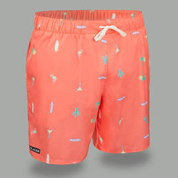 Surf boardshort standard 100 COSMIC CORAIL