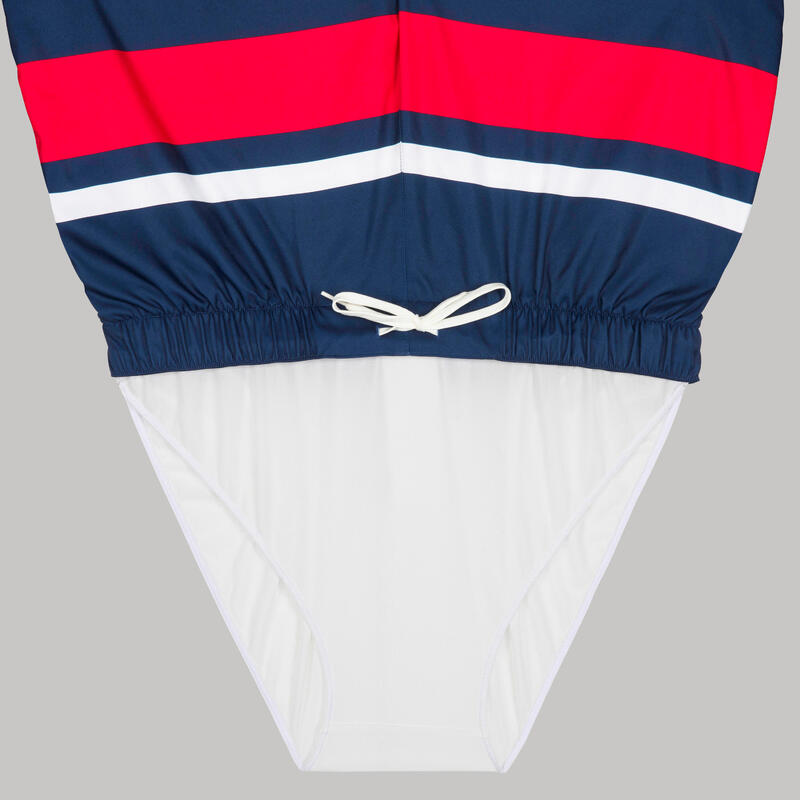 Boardshort voor surfen 100 15" Popstripe blauw