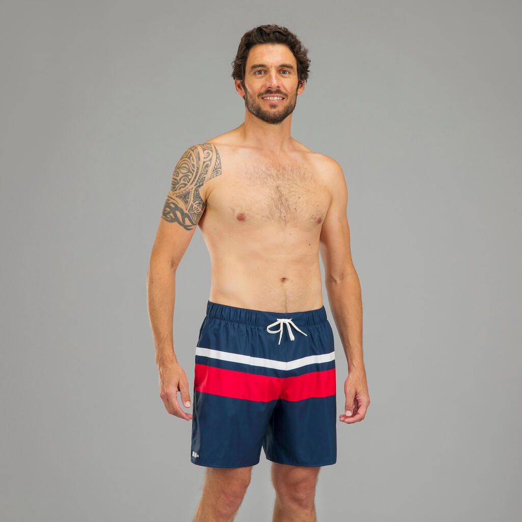 Men’s Swim Shorts Surf 100 15” Short - Strippy Blue