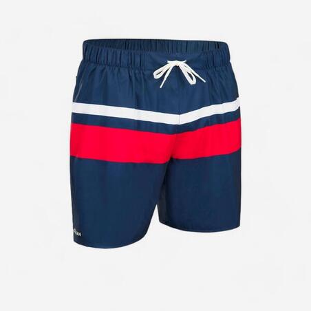 Boardshorts surf 100 15" POPSTRIPE BLÅ