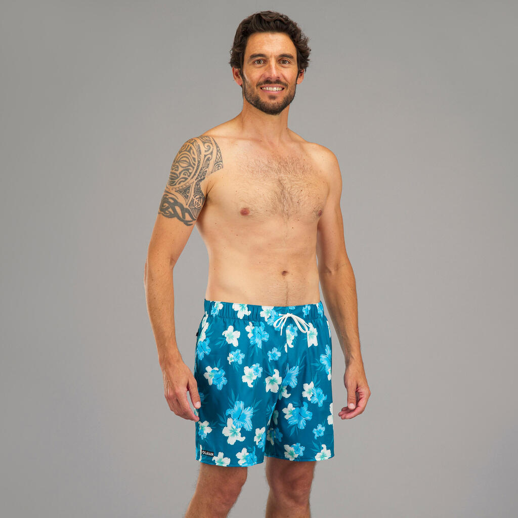 Šorts za plivanje Surf 100 dužine 38 cm muški - ljubičasto/sivi