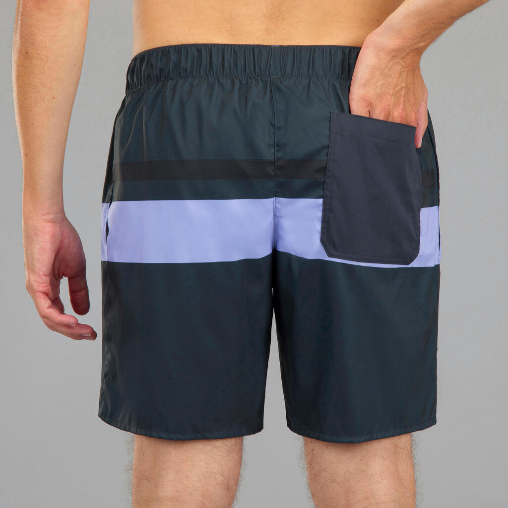 Boardshorts Surfen Standard 100 Palmito schwarz