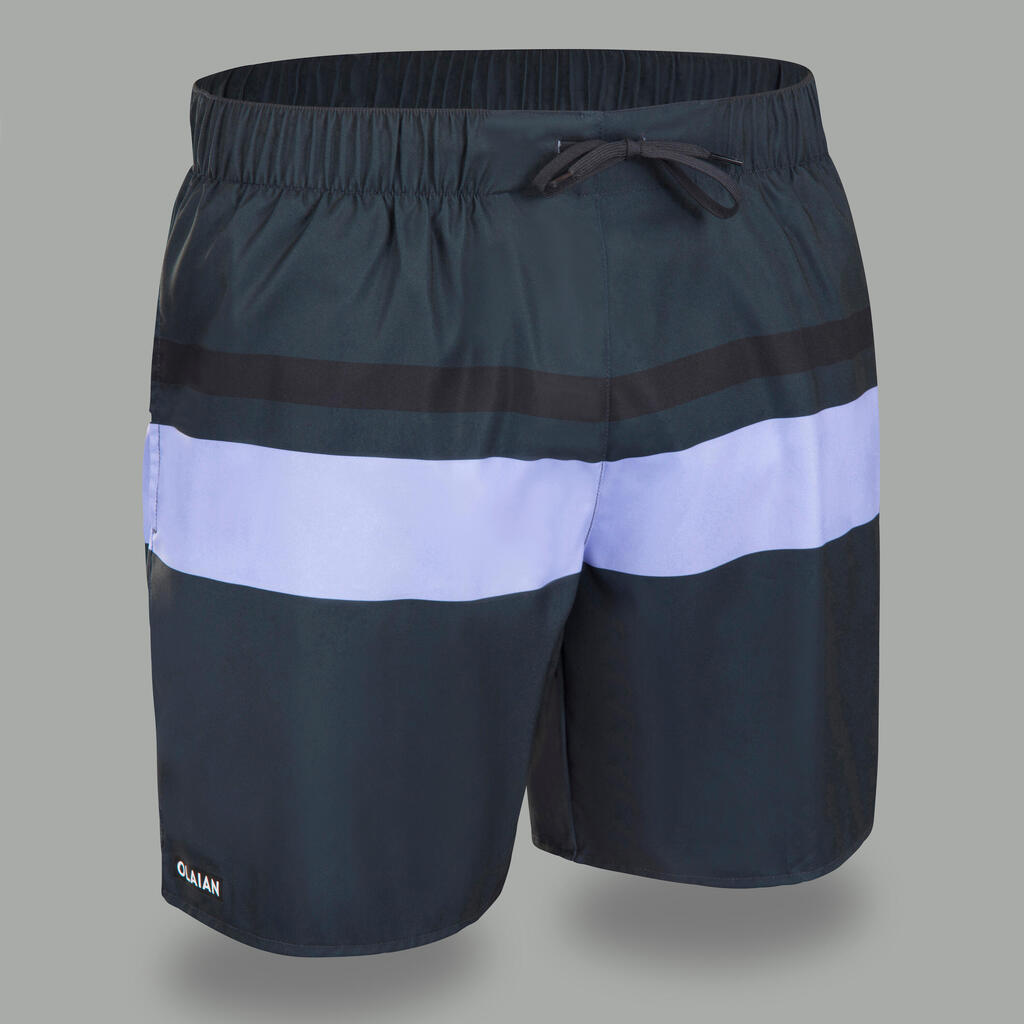 Boardshorts Surfen Standard 100 Palmito schwarz