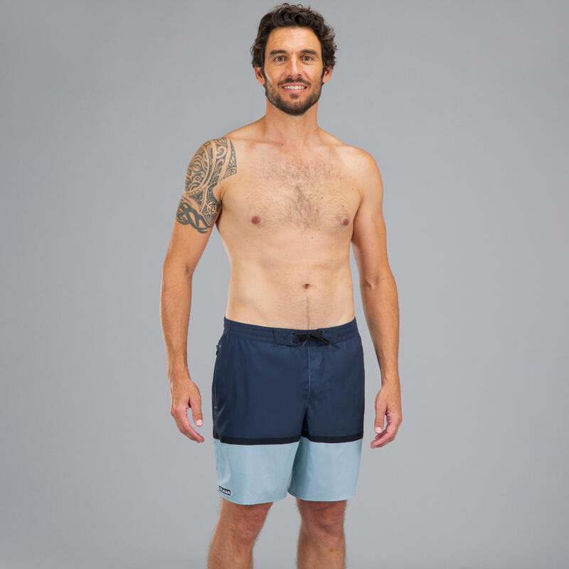 Boardshort 100 Trendy szörfözéshez, hosszú szárú, kék