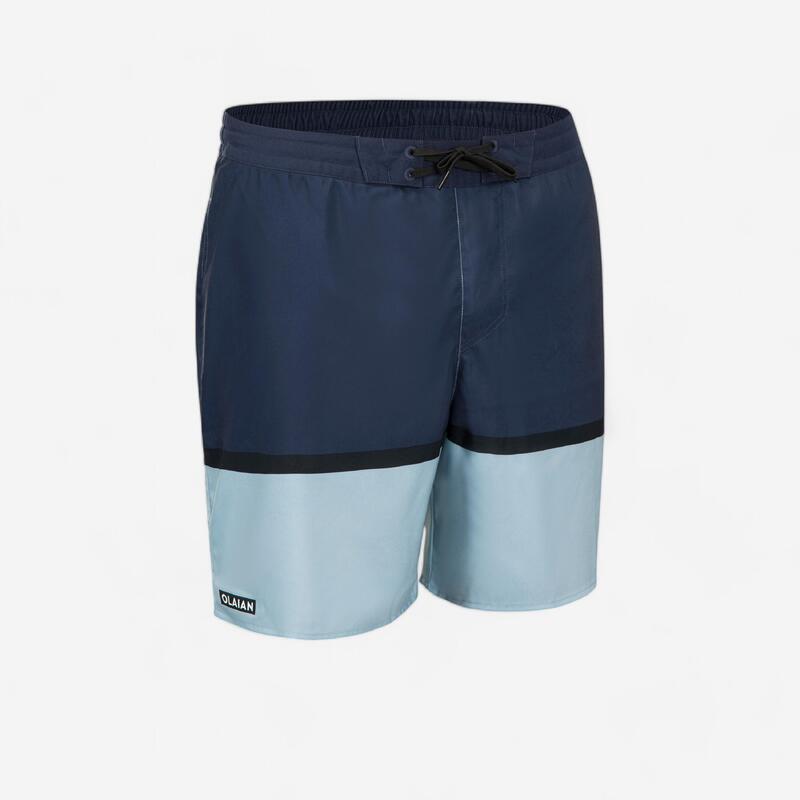 Boardshort 100 Trendy szörfözéshez, hosszú szárú, kék