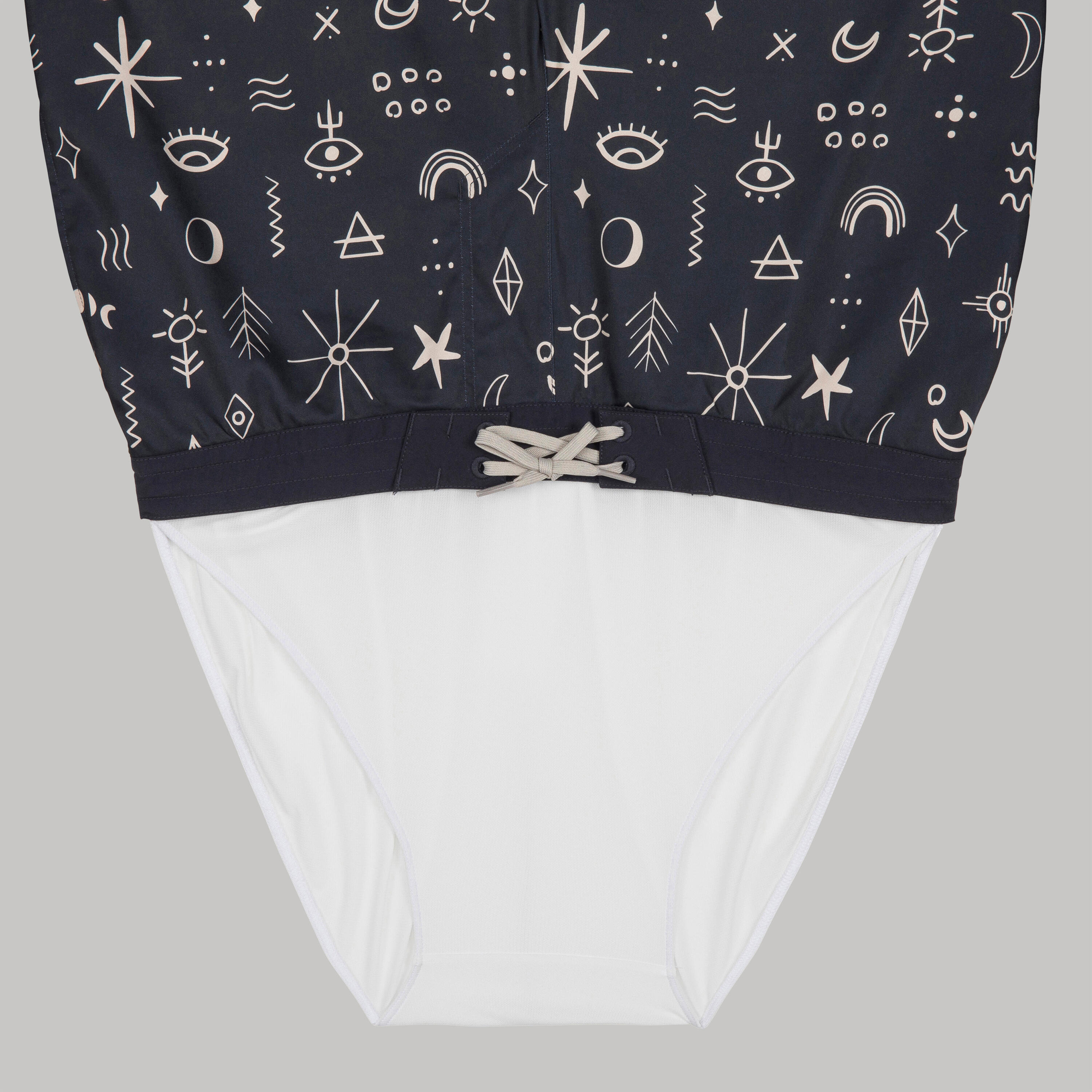 Boardshort surf 100 long SYMBOL BLACK 6/7