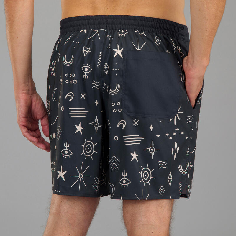 Lange boardshort voor surfen 100 SYMBOL zwart