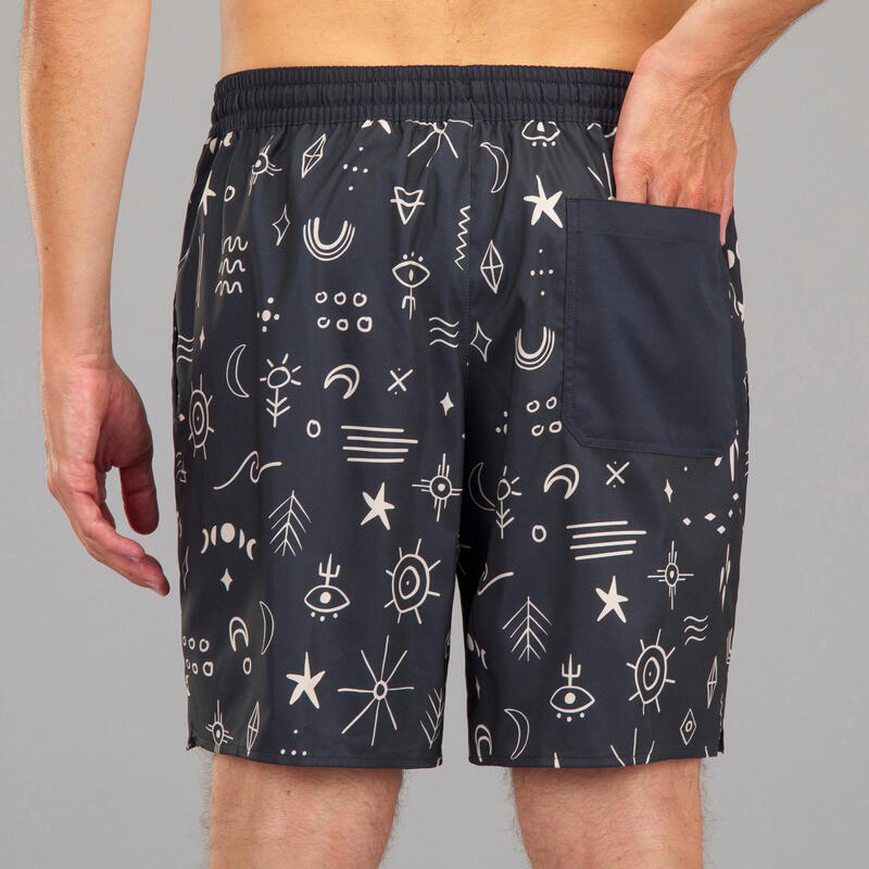 Erkek Uzun Boardshort - Siyah - 100