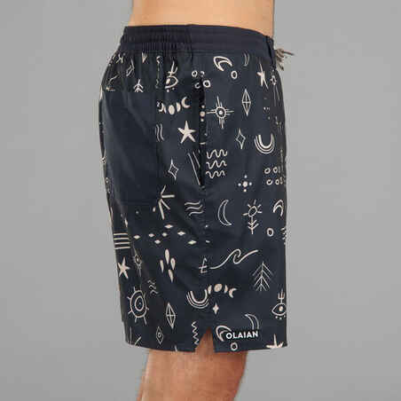 Boardshort surf 100 long SYMBOL BLACK