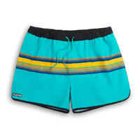 Surfing Short Boardshorts 100 - SUNSTRIPE GREEN