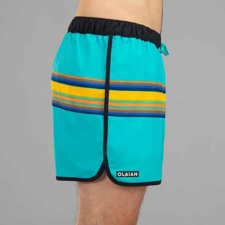 Σορτς boardshorts 100 eco SUNSTRIPE για surf ΠΡΑΣΙΝΟ