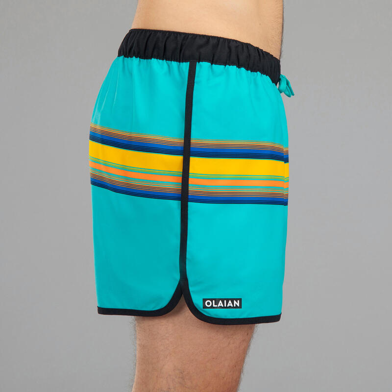 Korte boardshort voor surfen 100 Sunstripe groen