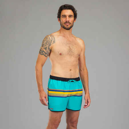 Σορτς boardshorts 100 eco SUNSTRIPE για surf ΠΡΑΣΙΝΟ