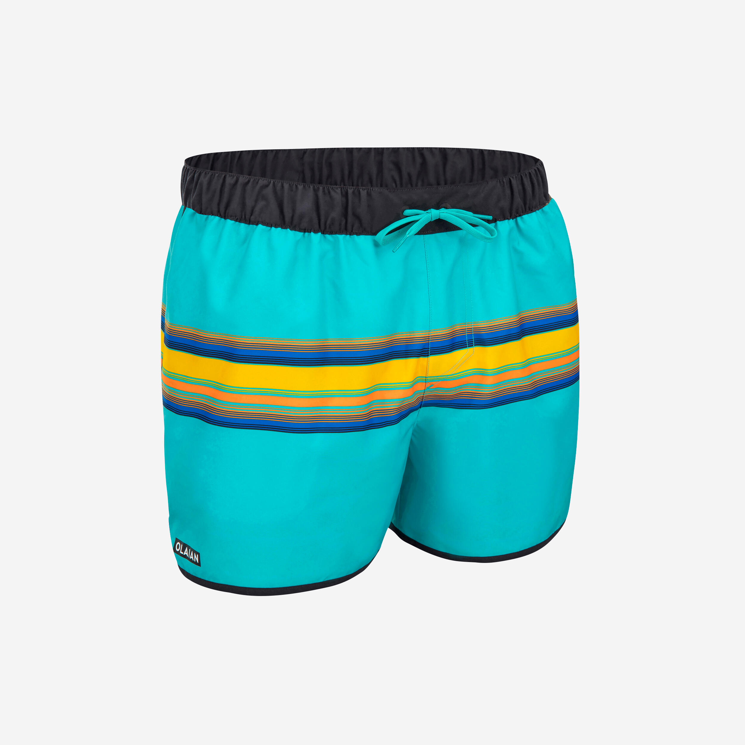 Olaian - Short De Bain 14" Homme - 100 Sunstripe Vert - Boardshort - Surf Bodyboard Ski Nautique - Vert - 44l - Decathlon