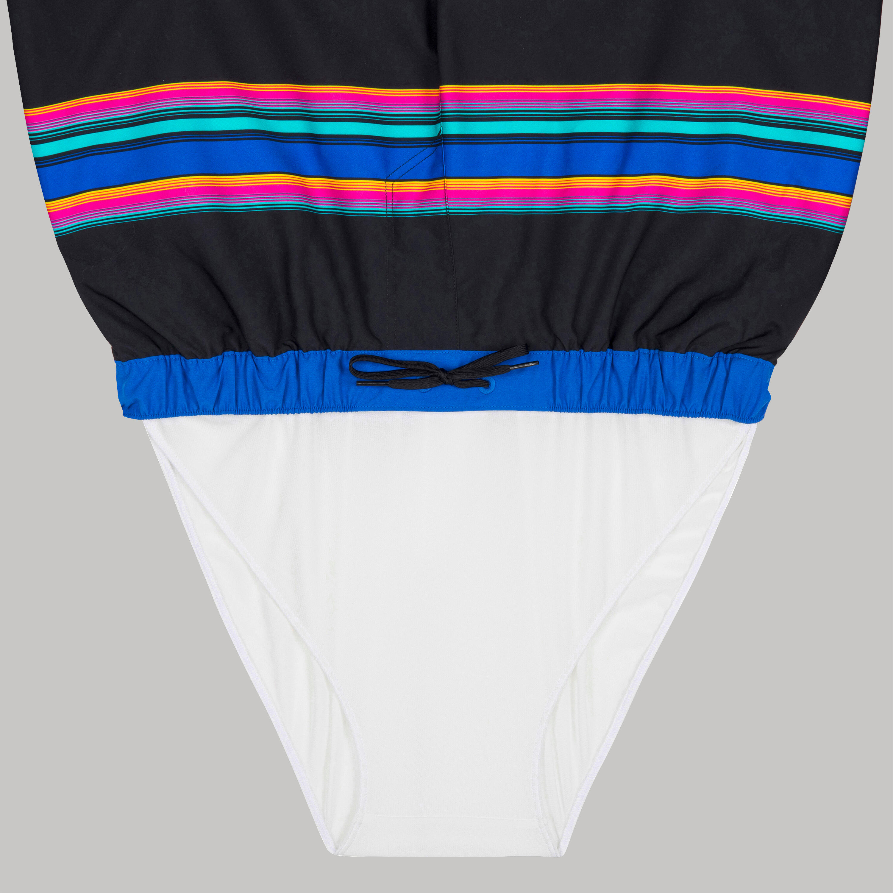 Boardshorts Surfen Herren kurz 100 Sunstripe schwarz/blau 6/6