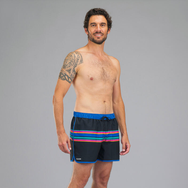Șort de baie 100 Sunstripe Negru Bărbați 