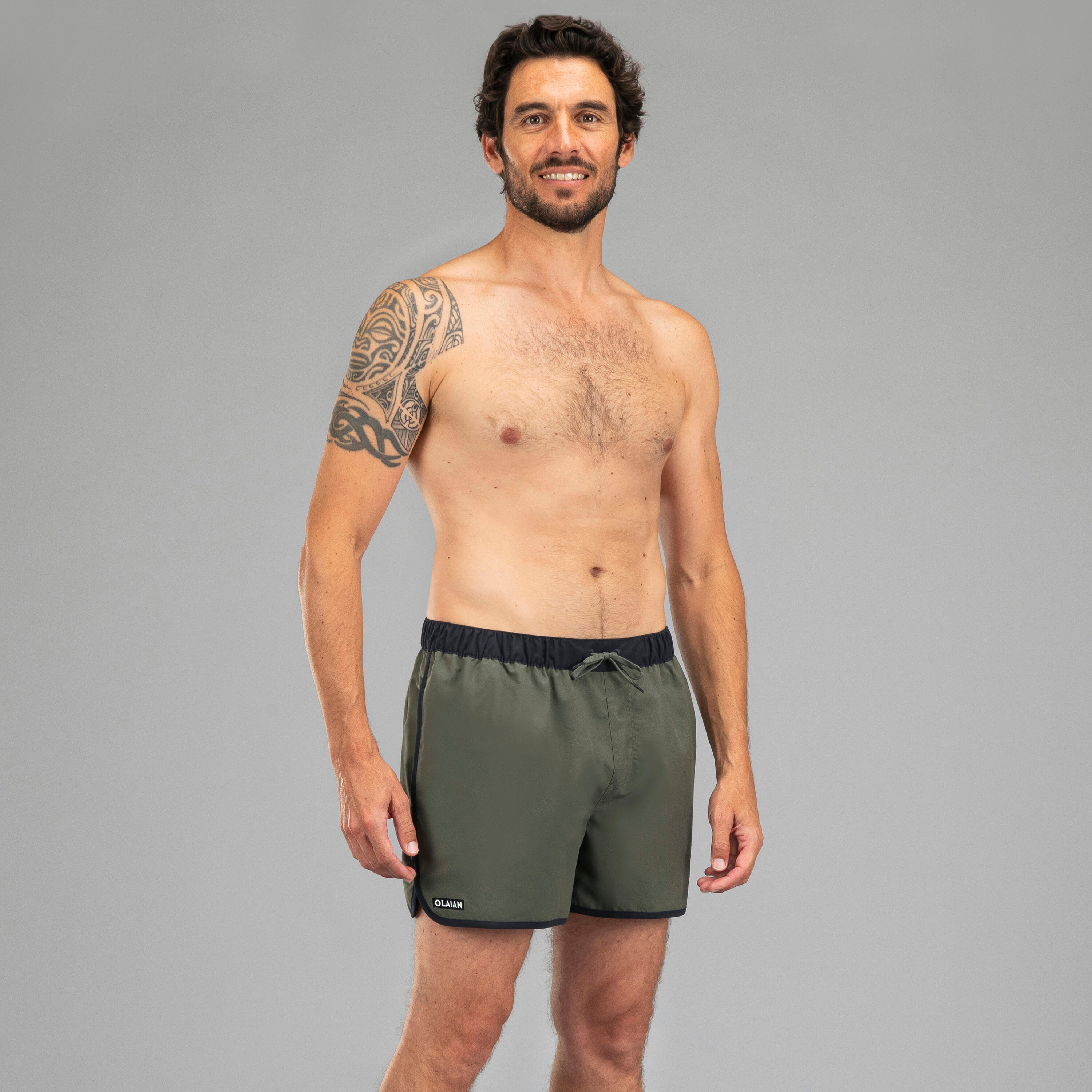 Surfing Short Boardshorts 100 - MOMO KHAKI 2/6