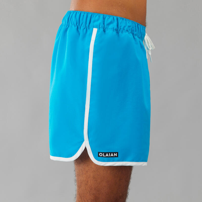 Korte boardshort voor surfen 100 Momo blauw