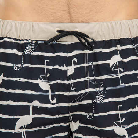 Surfing Short Boardshorts 100 - FLAMINDARK BLACK