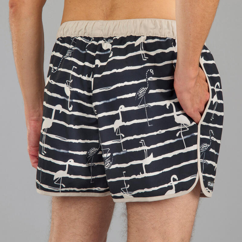 Surf boardshort court 100 FLAMINDARK BLACK