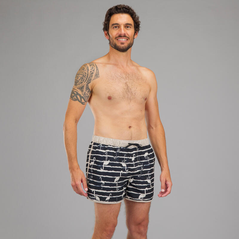 Surf boardshort court 100 FLAMINDARK BLACK