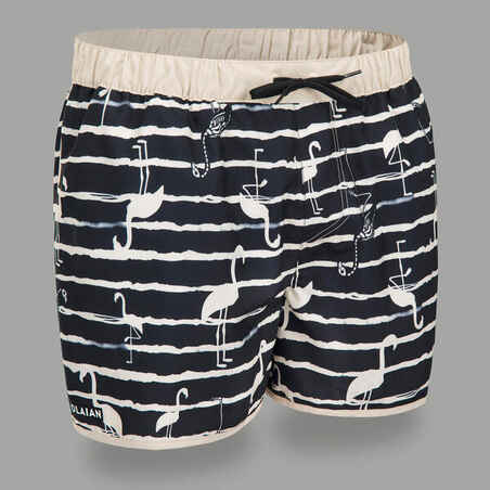 Surfing Short Boardshorts 100 - FLAMINDARK BLACK