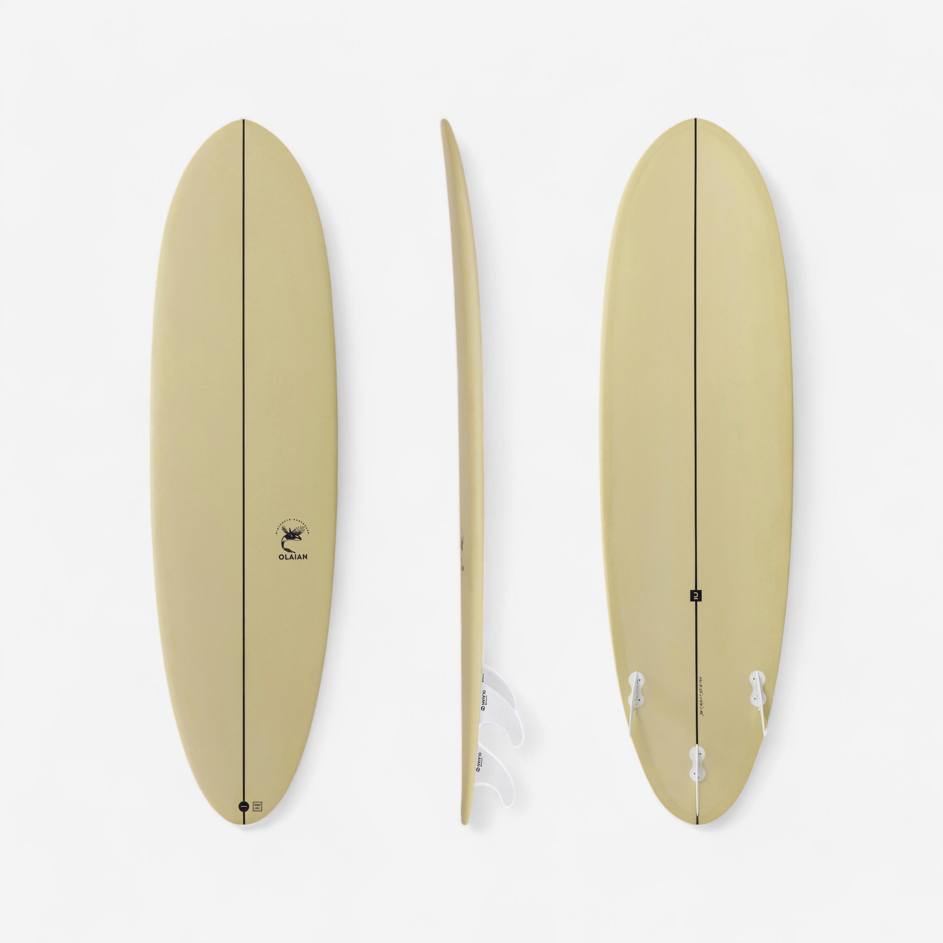 pastel yellow surfboard