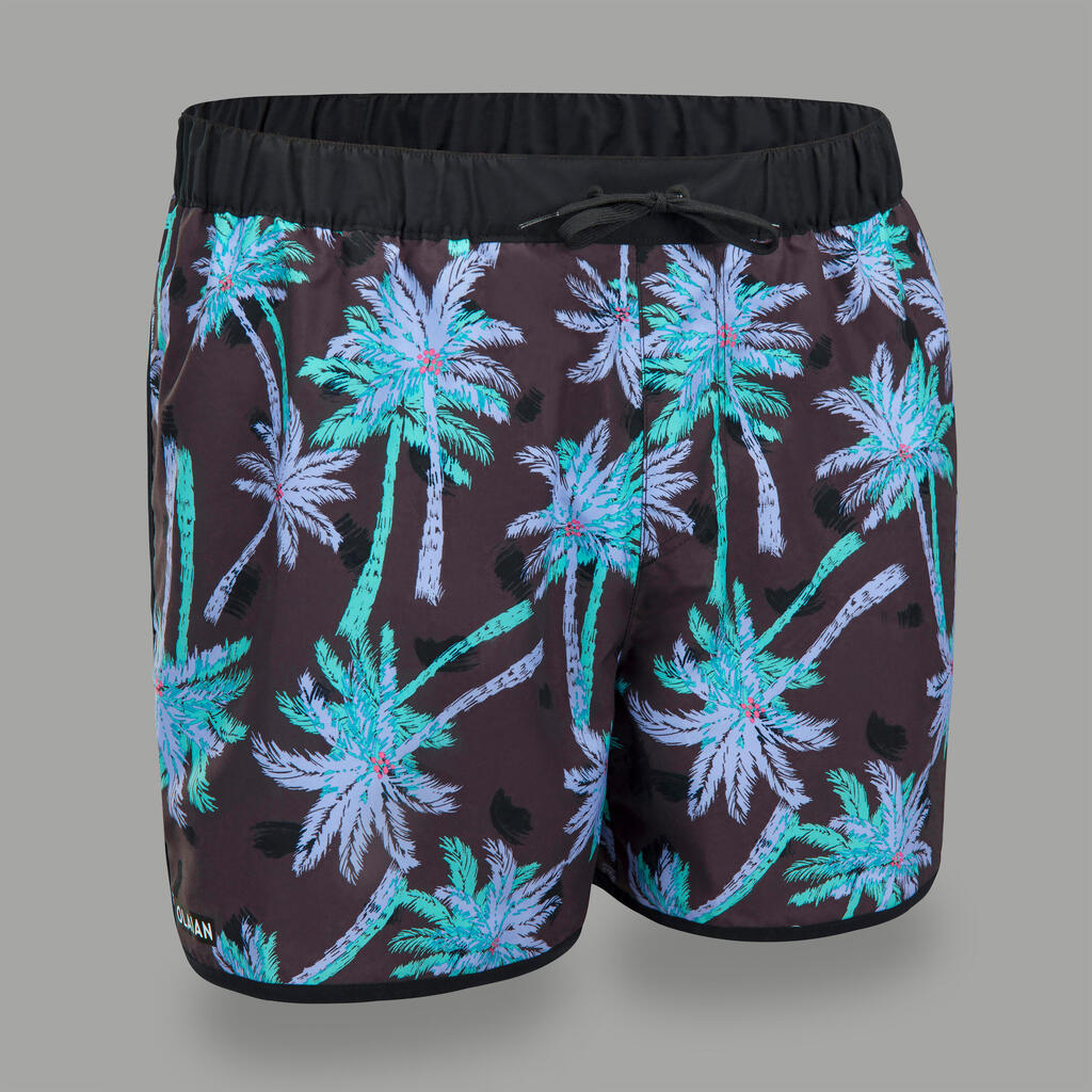 Pantaloneta playera de baño de Surf para hombre Olaian BS100 café
