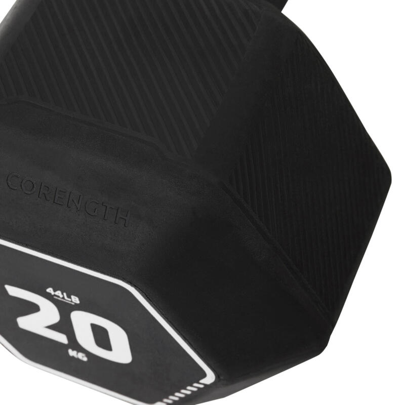 HALTERE HEXAGONAL MUSCULATION CROSSTRAINING HEX DUMBBELL 20KG NOIR
