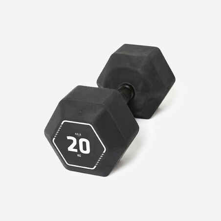 Črna šesterokotna utež za cross trening (20 kg)