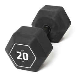 Hexagonal Weight Training and Cross Training Hex Dumbbell 20 kg - Black
