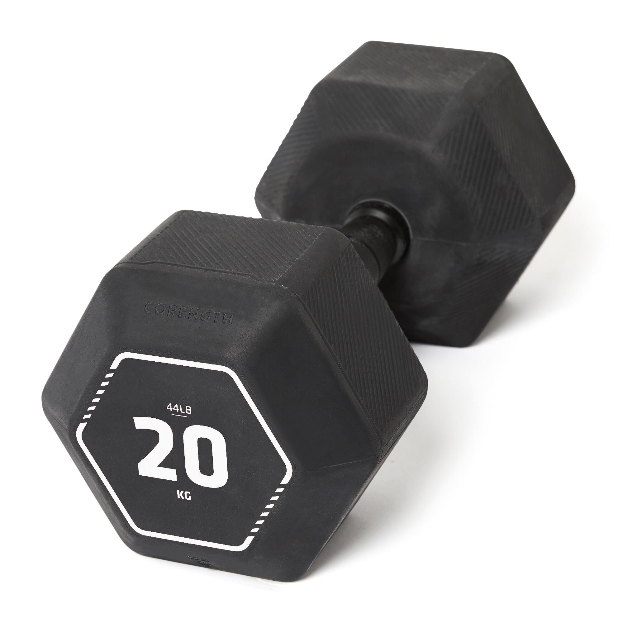 CORENGTH Cross Training and Weight Training Hex Dumbbells 20 kg - Black