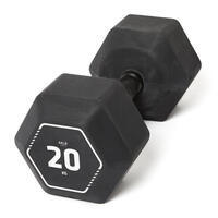 VirtuFit Haltères Hexagonaux Professionnels 9 Kg – Antidérapants, Poignée Chromée, Revêtement Caoutchouc Robuste